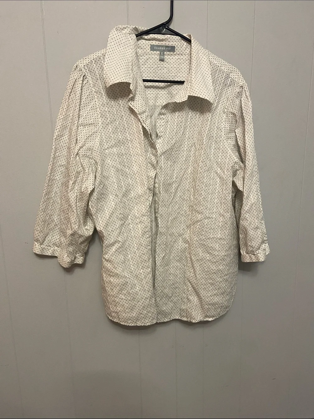 Foxcroft white blouse with black polka dots. Size 22 - Picture 1 of 5